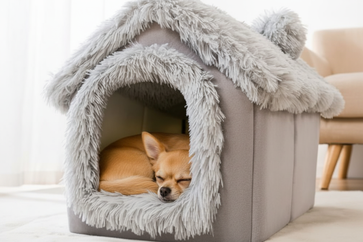 Snuggle Soft Pet Nest - Plush with Dog